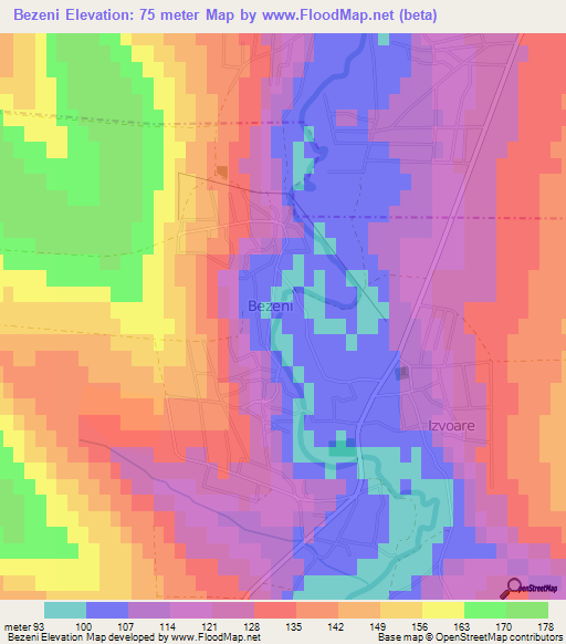 Bezeni,Moldova Elevation Map