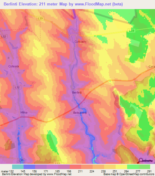 Berlinti,Moldova Elevation Map