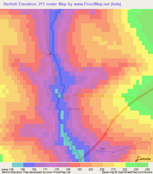 Berlinti,Moldova Elevation Map