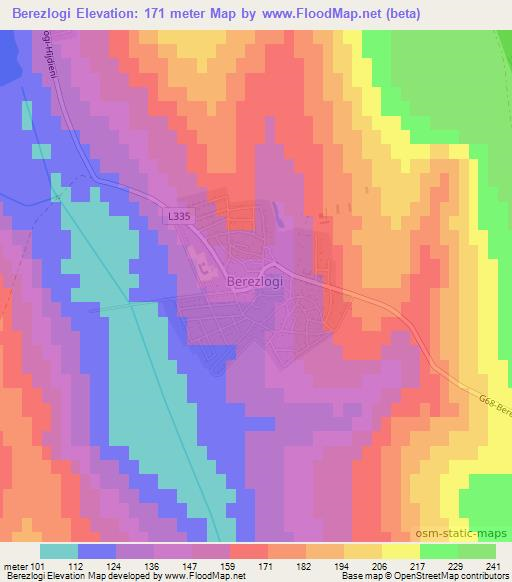 Berezlogi,Moldova Elevation Map