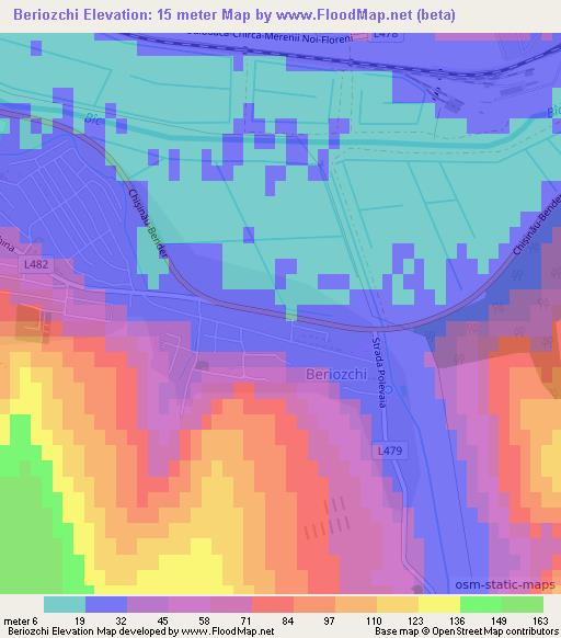 Beriozchi,Moldova Elevation Map