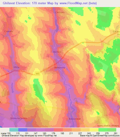 Ghilavat,Moldova Elevation Map