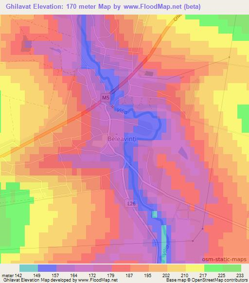 Ghilavat,Moldova Elevation Map