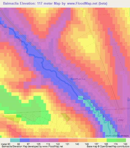 Baimaclia,Moldova Elevation Map