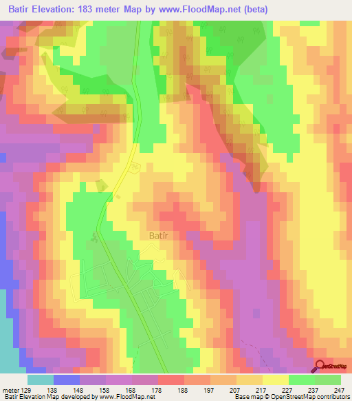 Batir,Moldova Elevation Map