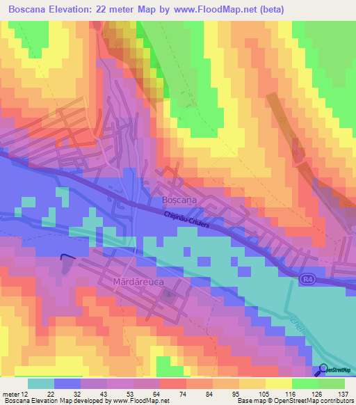 Boscana,Moldova Elevation Map