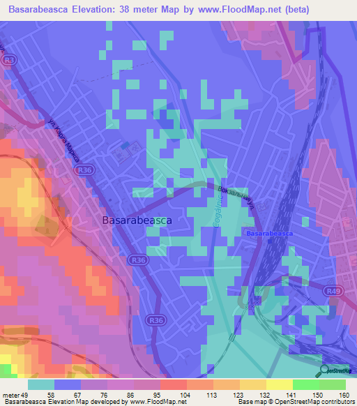 Basarabeasca,Moldova Elevation Map