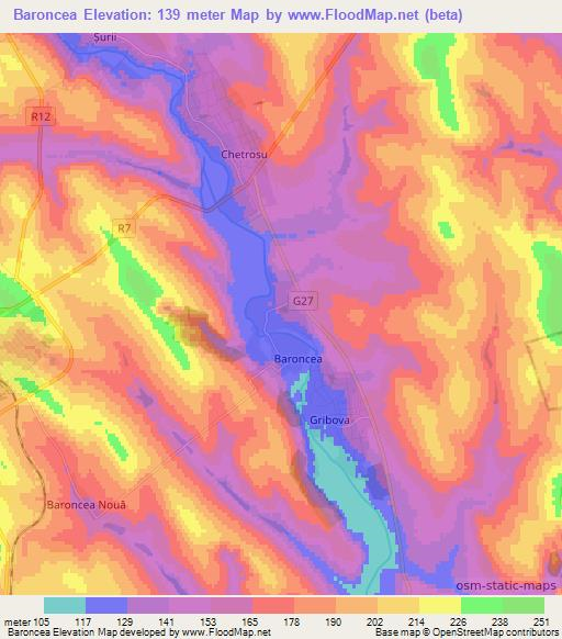 Baroncea,Moldova Elevation Map