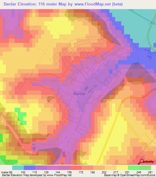 Bardar,Moldova Elevation Map