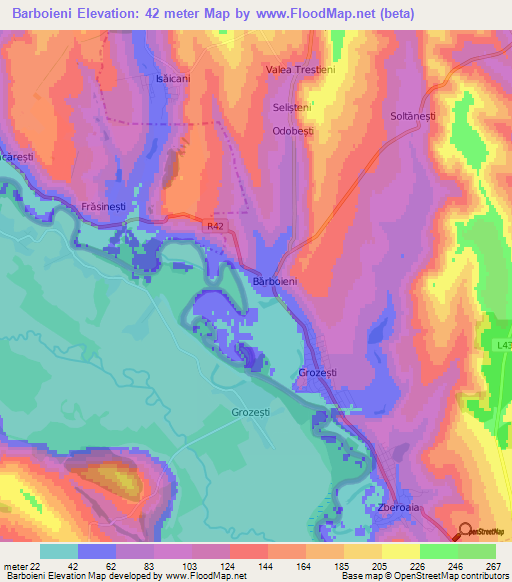 Barboieni,Moldova Elevation Map