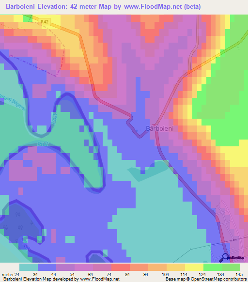 Barboieni,Moldova Elevation Map