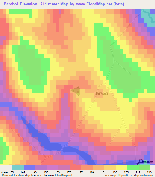 Baraboi,Moldova Elevation Map