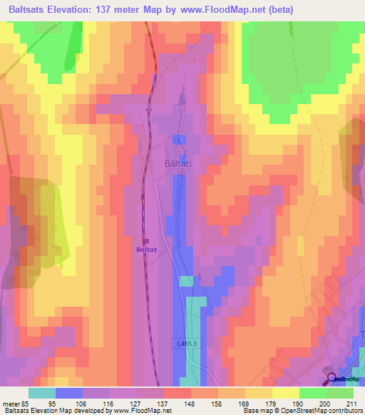 Baltsats,Moldova Elevation Map