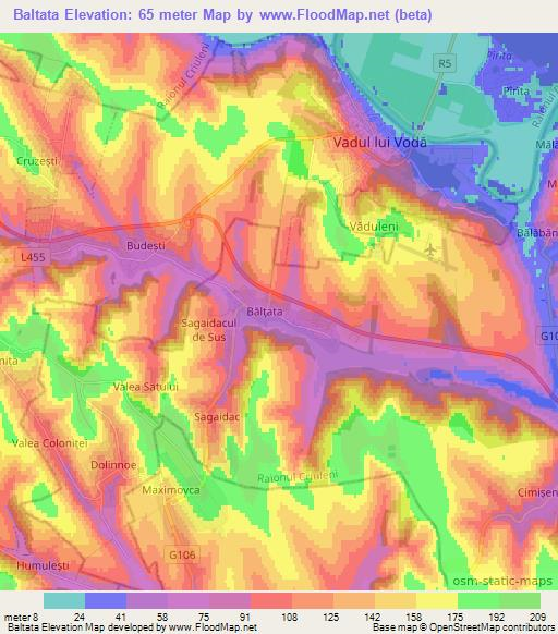 Baltata,Moldova Elevation Map