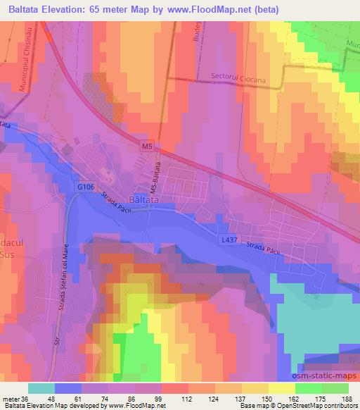 Baltata,Moldova Elevation Map