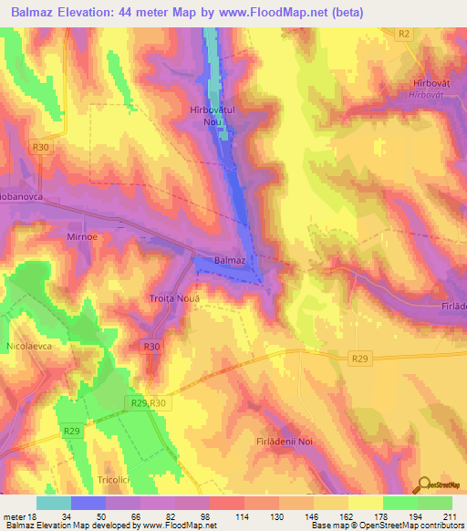 Balmaz,Moldova Elevation Map