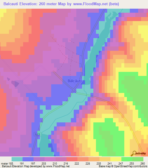 Balcauti,Moldova Elevation Map