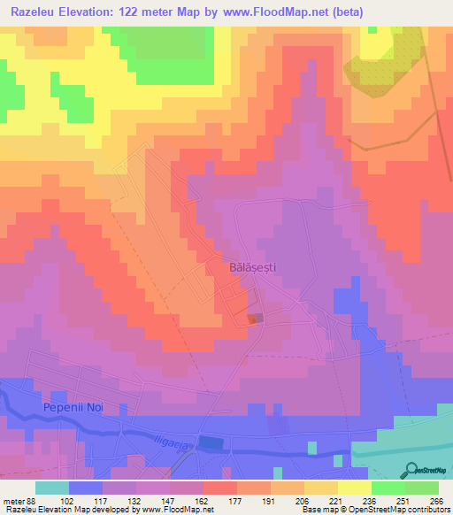 Razeleu,Moldova Elevation Map