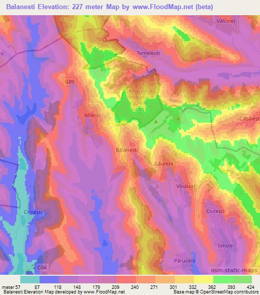 Balanesti,Moldova Elevation Map