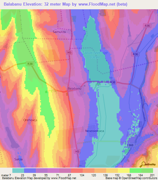 Balabanu,Moldova Elevation Map