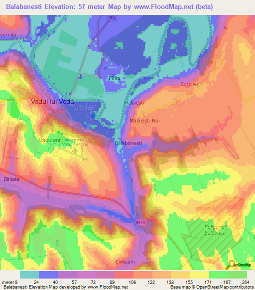 Balabanesti,Moldova Elevation Map