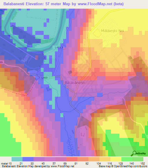 Balabanesti,Moldova Elevation Map