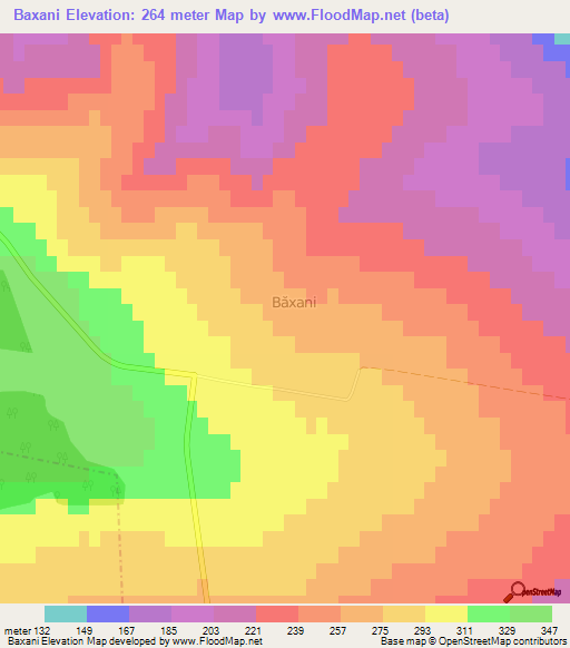 Baxani,Moldova Elevation Map