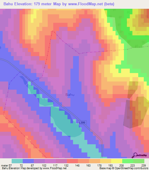 Bahu,Moldova Elevation Map