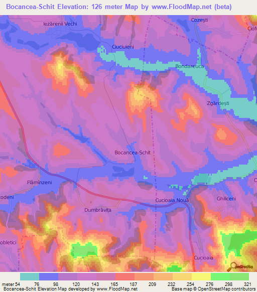 Bocancea-Schit,Moldova Elevation Map