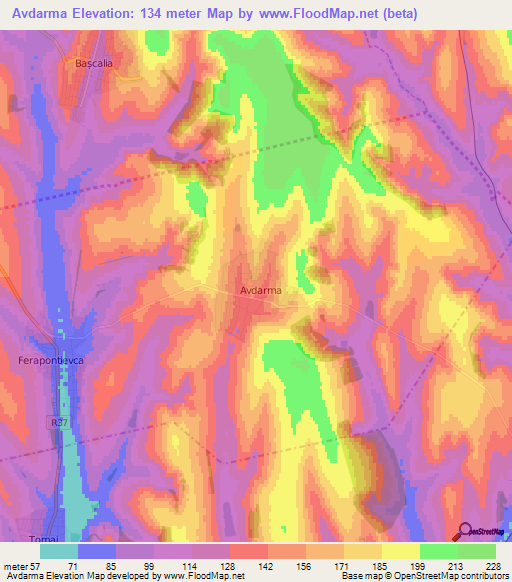 Avdarma,Moldova Elevation Map