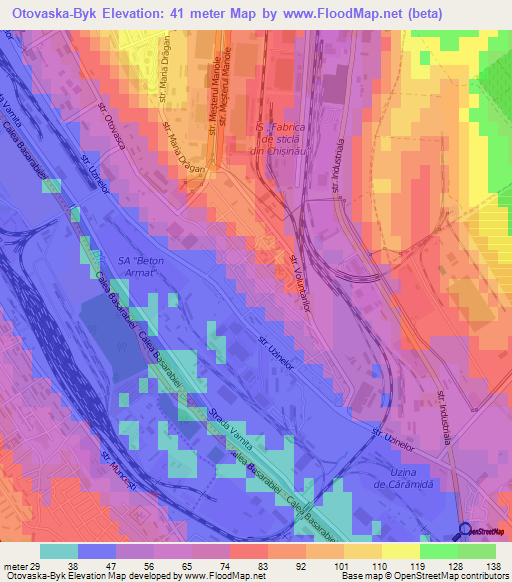 Otovaska-Byk,Moldova Elevation Map