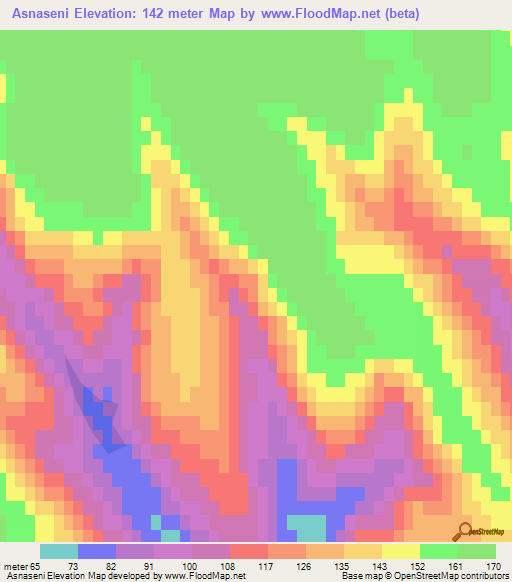 Asnaseni,Moldova Elevation Map