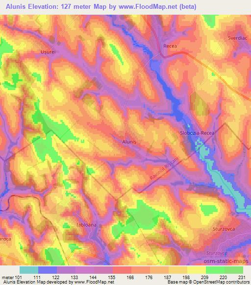 Alunis,Moldova Elevation Map