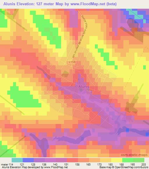 Alunis,Moldova Elevation Map