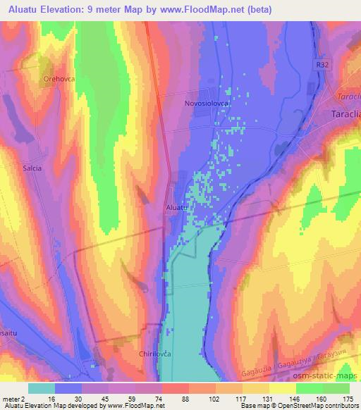 Aluatu,Moldova Elevation Map