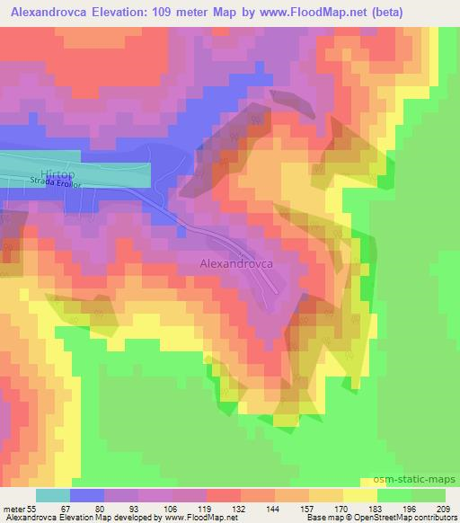 Alexandrovca,Moldova Elevation Map