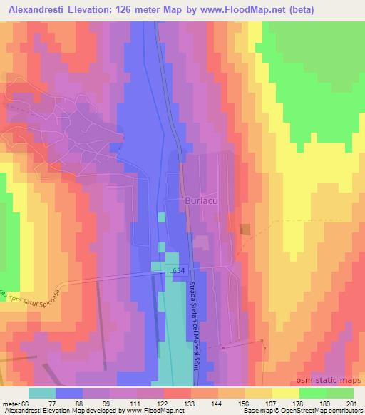 Alexandresti,Moldova Elevation Map