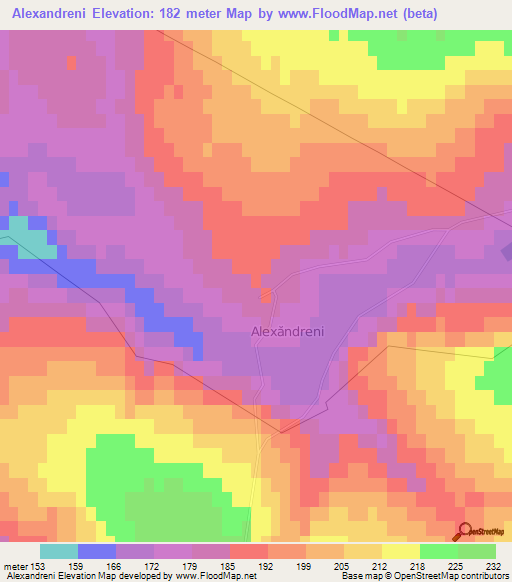 Alexandreni,Moldova Elevation Map