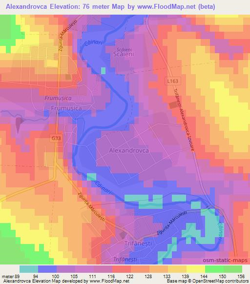 Alexandrovca,Moldova Elevation Map