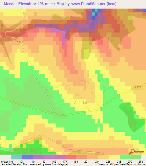 Alcedar,Moldova Elevation Map