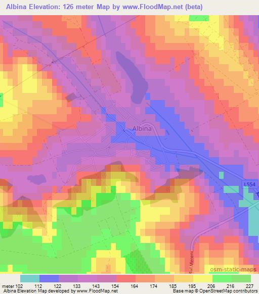 Albina,Moldova Elevation Map