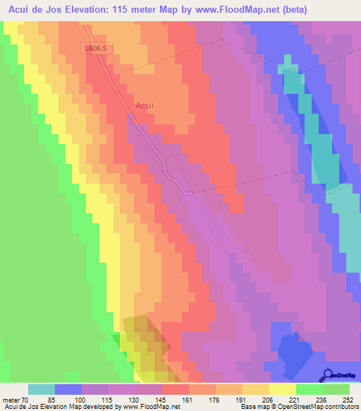 Acui de Jos,Moldova Elevation Map