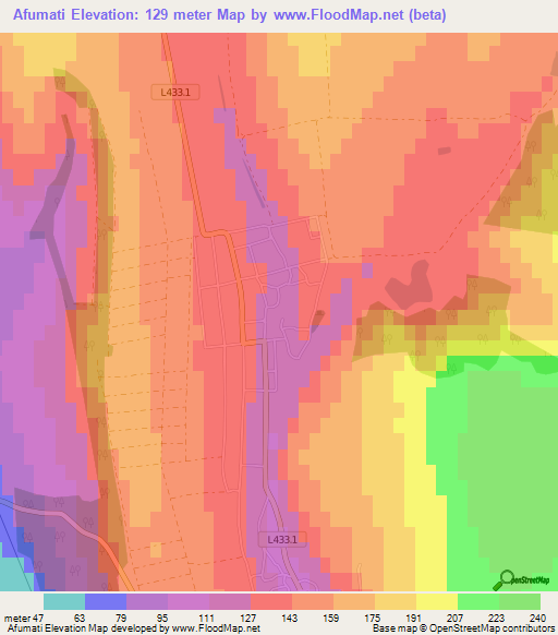 Afumati,Moldova Elevation Map