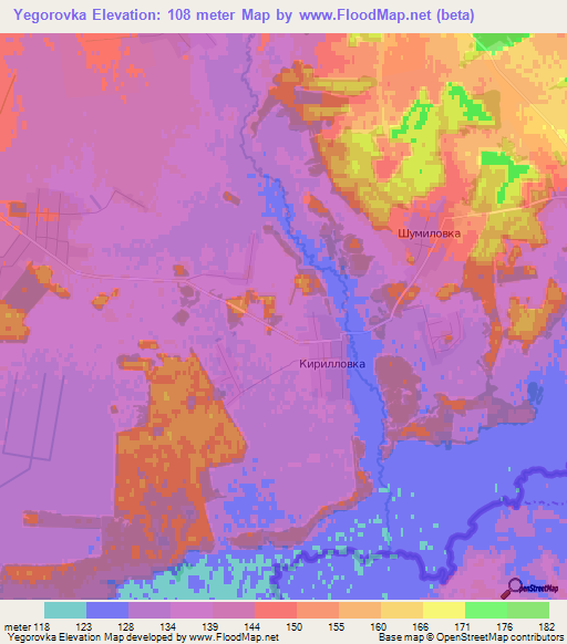 Yegorovka,Russia Elevation Map