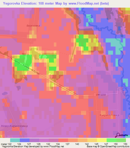 Yegorovka,Russia Elevation Map