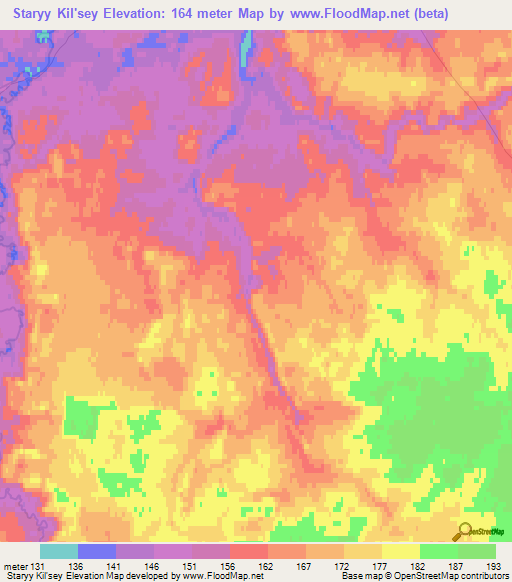 Staryy Kil'sey,Russia Elevation Map