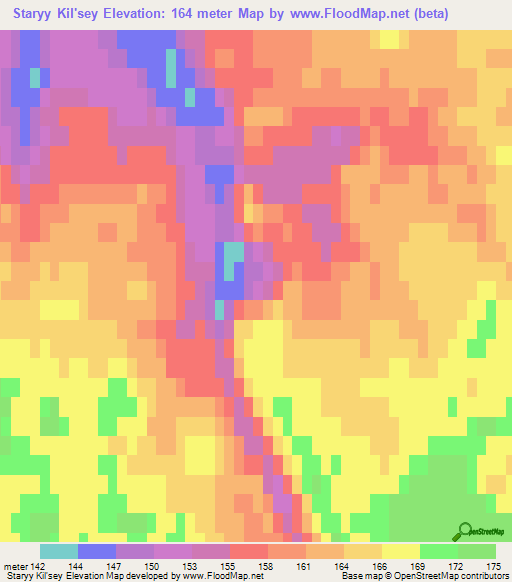 Staryy Kil'sey,Russia Elevation Map