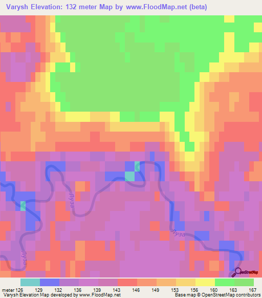 Varysh,Russia Elevation Map