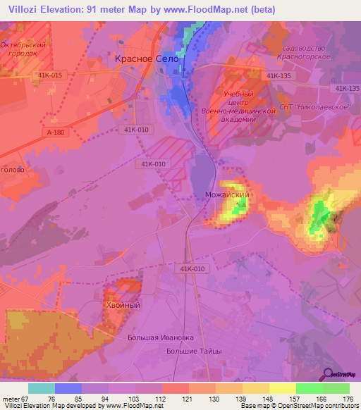 Villozi,Russia Elevation Map