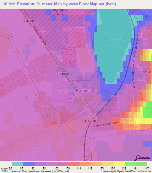 Villozi,Russia Elevation Map